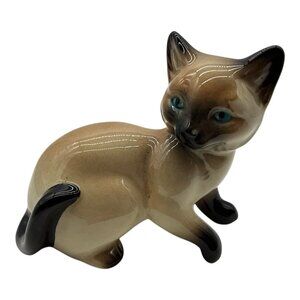 Goebel Vintage Porcelain Siamese Cat Figurine from W. Germany Collectible
